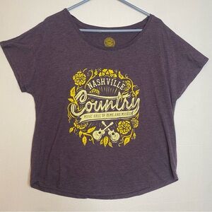 Nashville Country Hall of Fame T Shirt Women's XL Purple Graphic Music